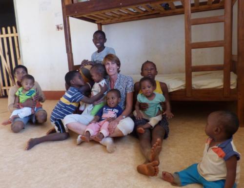 Co-Founder, Laura. Chilling with the kids